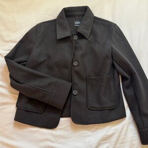 Zara Short Brown Pea Coat